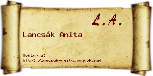 Lancsák Anita névjegykártya