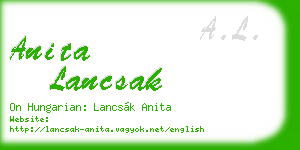 anita lancsak business card